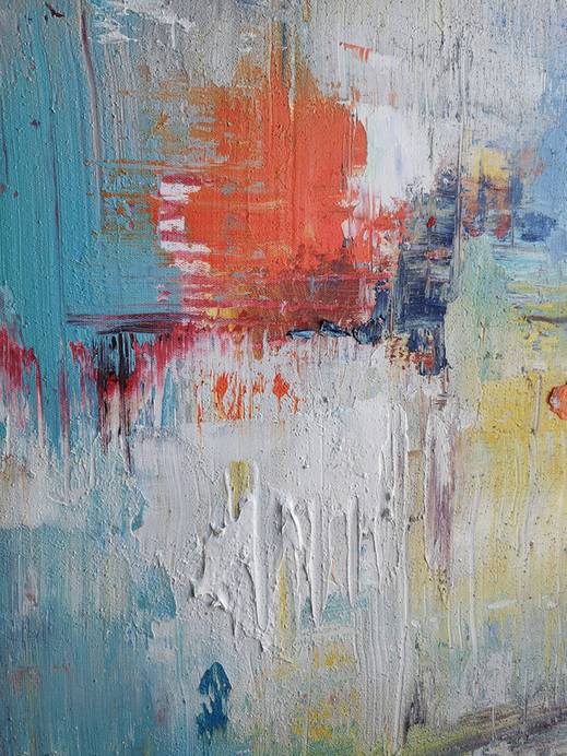 Heavy Gray Texture Blue Abstract Canvas Wall Art V0MQZ wall art